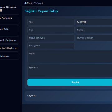 Sağlık Platformu Yönetim Kontrol Paneli