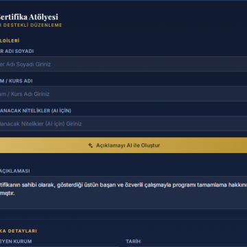 SertifikaApp – Dijital Sertifika Oluşturma ve Yönetim Sistemi