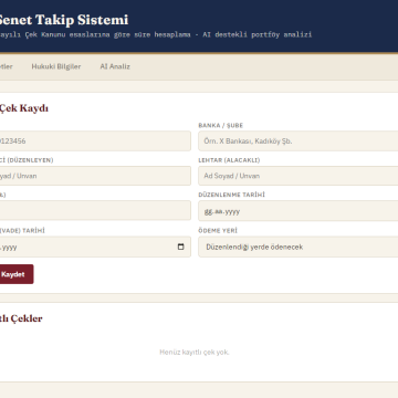 ÇEK VE SENET TAKİP SİSTEMİ