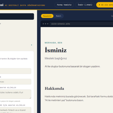 Site Atölyesi — AI Destekli Web Sitesi Oluşturucu